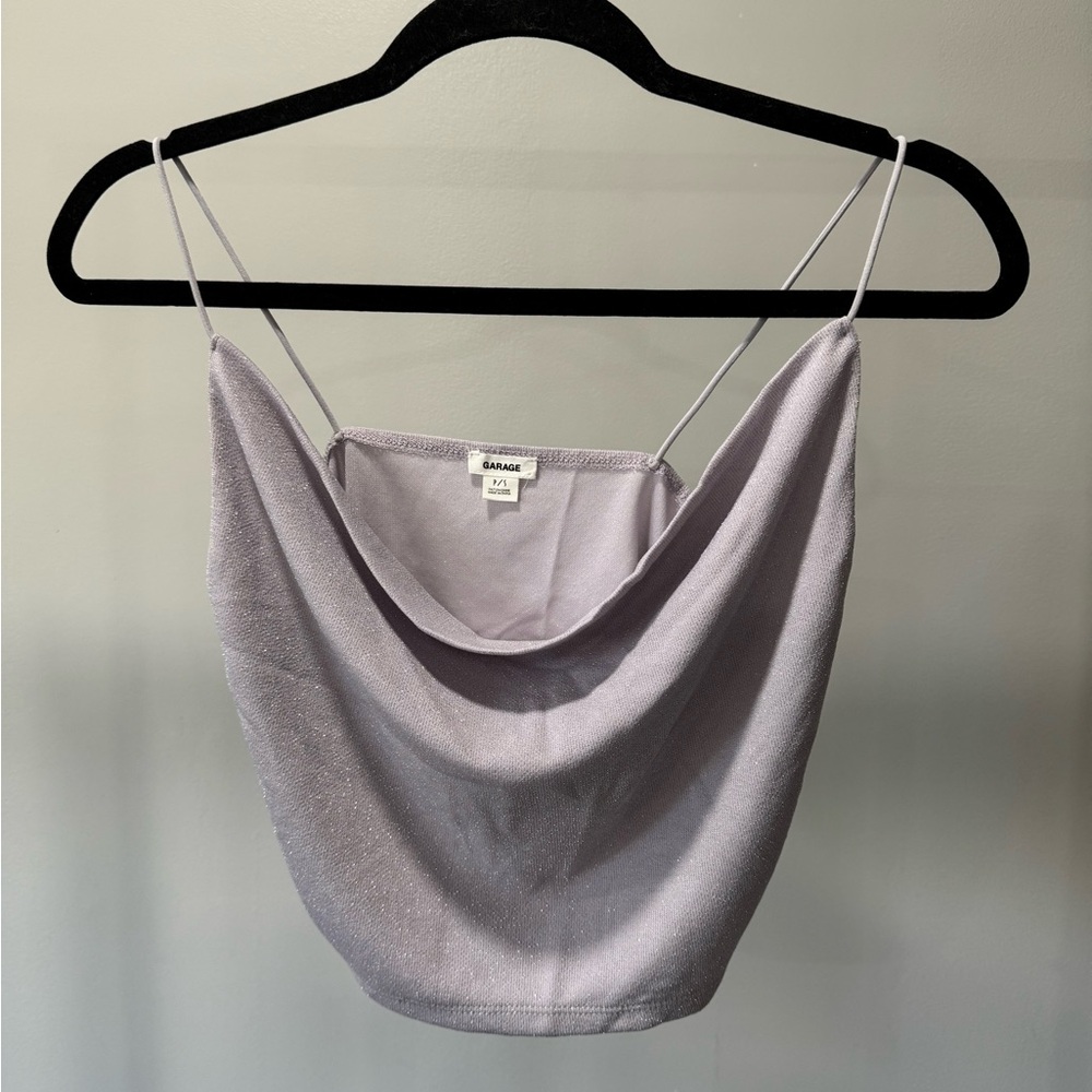 Garage Light Purple Shimmer Cowl Neck Camisole